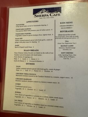 Menu photo 1 Sherpa Cafe Gunnison, CO Menu photo 1 Sherpa Cafe Gunnison, CO