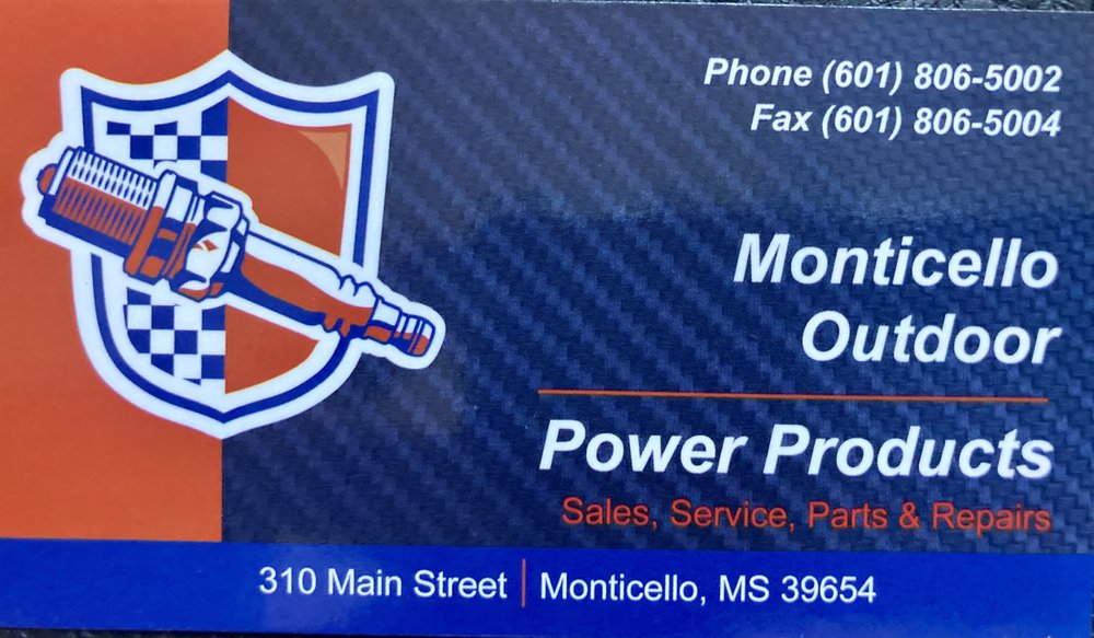MONTICELLO OUTDOOR POWER PRODUCTS Updated May 2024 310 Main St