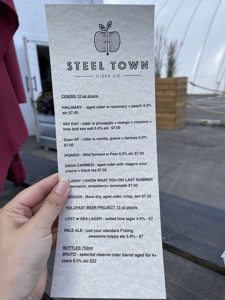 STEEL TOWN CIDER Updated August 2024 150 Chatham Street, Hamilton