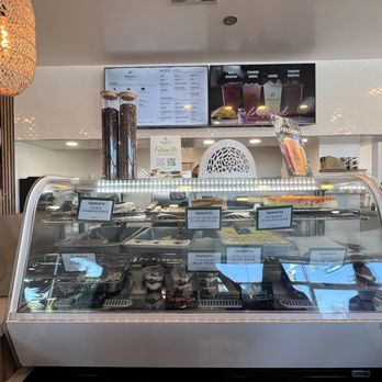 Qamaria Coffee - menu and cake case - Coffee & Tea Near Me - Fullerton, California