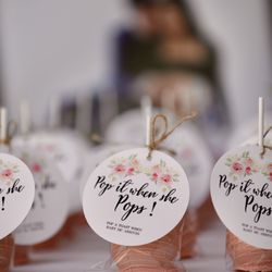 Lavender Cupcakery & Dessert Shoppe - Cake pops for favors. I added the tags.