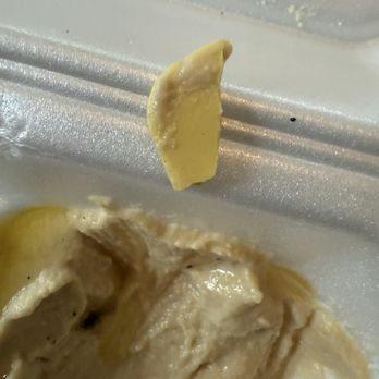LaShish Greek & Mediterranean - Chunk of spatula I found in my hummus - Mediterranean Near Me - Allen, Texas
