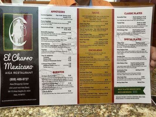 Menu photo 8 El Charro Mexicano Aiea, HI