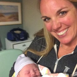 Light In the Womb Birth Services - Jenn with a happy, peaceful, HypnoBirth baby