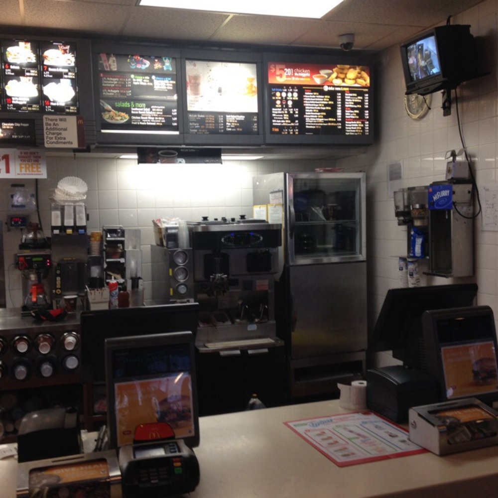 the inside of a fast food restaurant the inside of a fast food restaurant