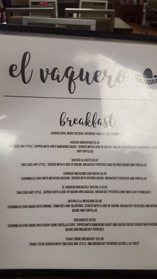 Menu photo 4 El Vaquero Richwood, TX