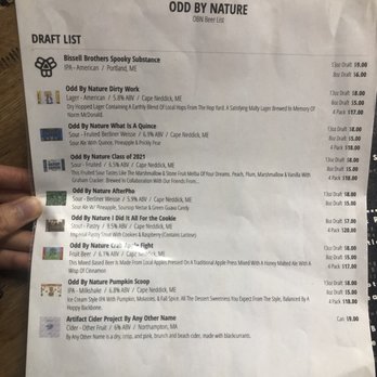 Odd By Nature Brewing - Draft list - New American Near Me - Cape Neddick, Maine Odd By Nature Brewing - Draft list - New American Near Me - Cape Neddick, Maine