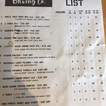 2 Tones Brewing Co. - Draft List - Brewpubs Near Me - Whitehall, Ohio