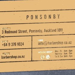 BarberShop Co - Business card from the Ponsonby BarberShop Co.