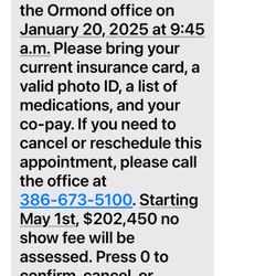 Florida Urology Center - the genius Office Manager Soozee advise was to click the message at the bottom of the text message as it has the correct date and time