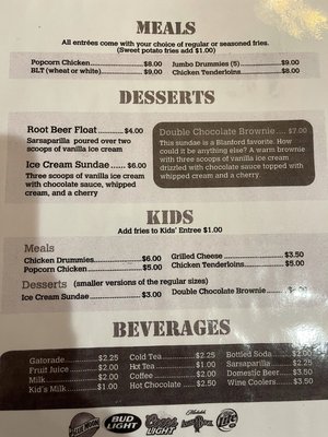 Menu photo 1 Tamarac Resort & Campground Ponsford, MN
