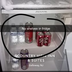 AMERICAN STAR INN & SUITES - No shelves in fridge at all