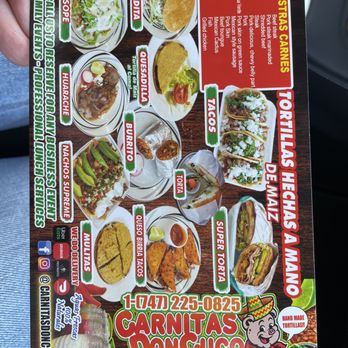 Carnitas Don Cuco - Menu as of 9/19/23 - Mexican Near Me - Pacoima, California Carnitas Don Cuco - Menu as of 9/19/23 - Mexican Near Me - Pacoima, California