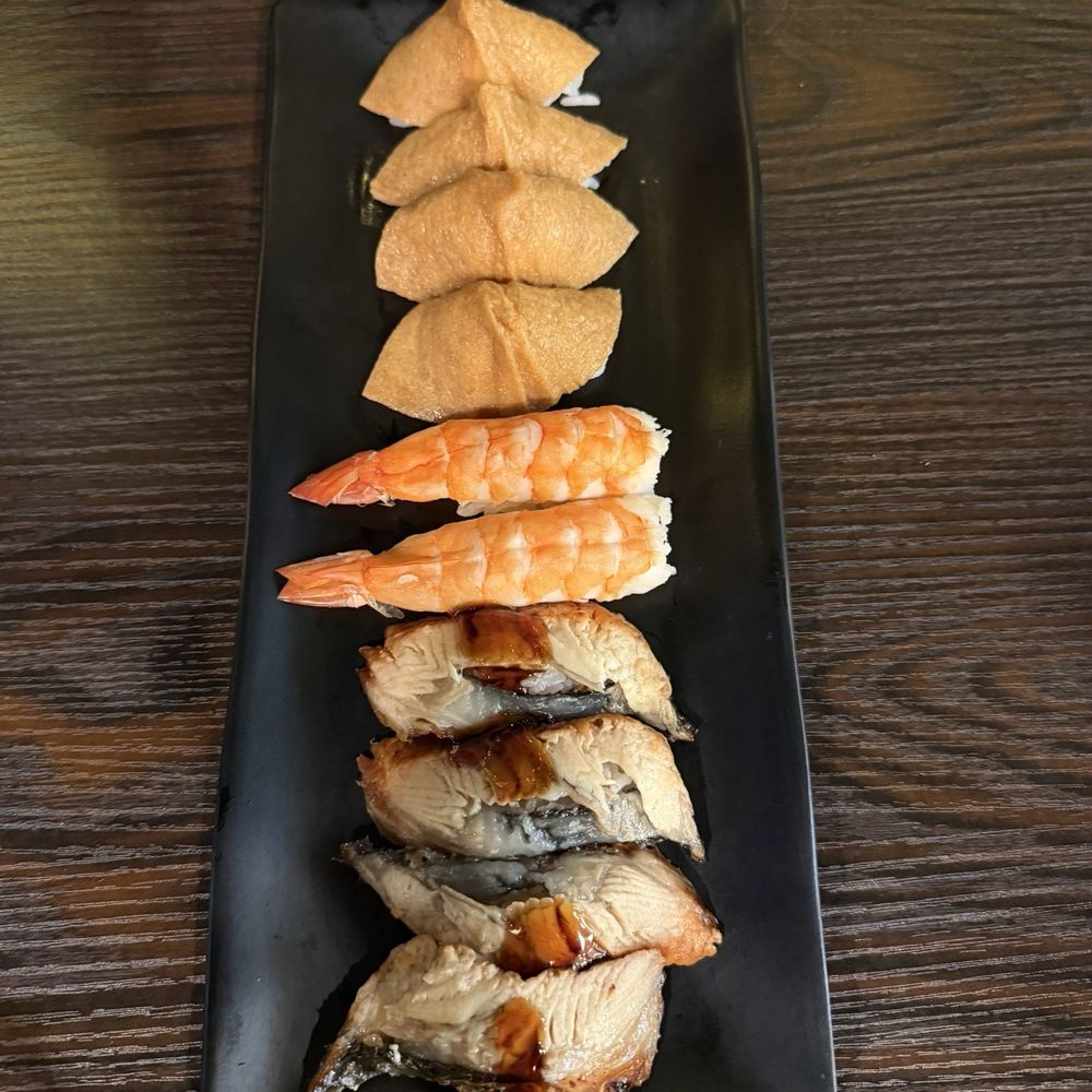Orange Fish - Inari Nigiri,Shrimp Nigiri, Unagi Nigiri - Ramen Near Me - La Verne, California Orange Fish - Inari Nigiri,Shrimp Nigiri, Unagi Nigiri - Ramen Near Me - La Verne, California