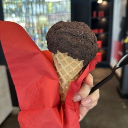 Mint chocolate in waffle cone Mint chocolate in waffle cone