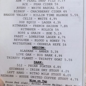 Pour House Pints And Pies - Beer selection. - Pizza Near Me - Austin, Texas Pour House Pints And Pies - Beer selection. - Pizza Near Me - Austin, Texas