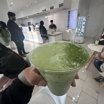 Danbi Coffee - Matcha Rain (matcha latte with whole milk and matcha cream) - 50% sweet is perfect! - Coffee & Tea Near Me - Pasadena, California Danbi Coffee - Matcha Rain (matcha latte with whole milk and matcha cream) - 50% sweet is perfect! - Coffee & Tea Near Me - Pasadena, California