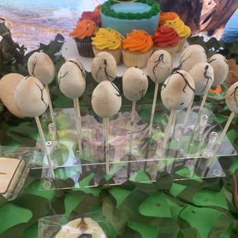 Rock Sugar Custom Cakes - Dino egg cake pops - Custom Cakes Near Me Rock Sugar Custom Cakes - Dino egg cake pops - Custom Cakes Near Me