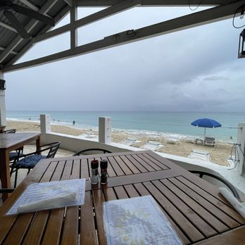 Beach Side Cafe - View of the beach from our table - Cafes Near Me - Frederiksted, Virgin Islands