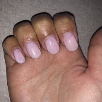 Angel Nails - Right hand finished product (again noting the shapes and polish) - Nail Salons Near Me - Manistee, Michigan