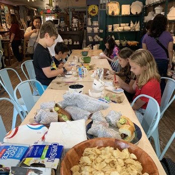 Eye Candy Art Studio - Large tables can be "reserved" in advance provided there is enough notice. We brought our own lunch to feed our group. - Paint & Sip Near Me - Duluth, Georgia