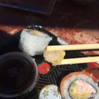 Pada Sushi - Are you kidding! They cut the shrimp tempura in half! This is from my Orange Roll. Just Ridiculous! - Japanese Near Me - Fullerton, California Pada Sushi - Are you kidding! They cut the shrimp tempura in half! This is from my Orange Roll. Just Ridiculous! - Japanese Near Me - Fullerton, California