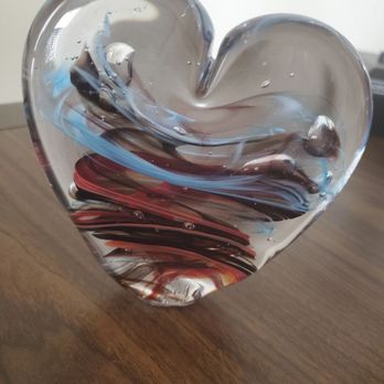 The Glass Bubble Project - Front view of heart paperweight - Art Galleries Near Me - Cleveland, Ohio The Glass Bubble Project - Front view of heart paperweight - Art Galleries Near Me - Cleveland, Ohio