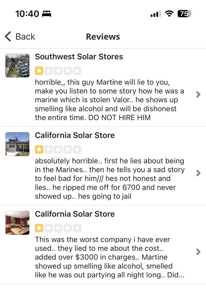 Slide of California Solar Store