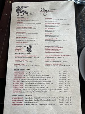 Menu photo 7 Ledger Restaurant & Bar Salem, MA