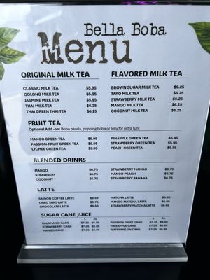 Menu photo 3 Bella Boba Clearwater, FL