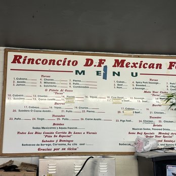 El Rinconcito DF - Menu - Mexican Near Me - Phoenix, Arizona