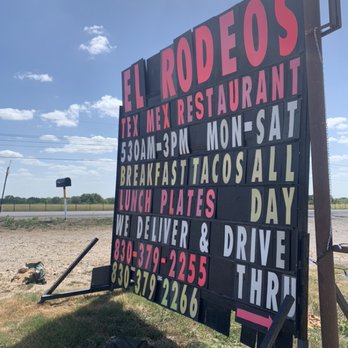 El Rodeos Tex Mex Restaurant - We offer pick up, delivery ($10 minimum and 10mile radius), and drive thru. Open Monday - Saturday 5:30am-3pm - Tex-Mex Near Me - Seguin, Texas El Rodeos Tex Mex Restaurant - We offer pick up, delivery ($10 minimum and 10mile radius), and drive thru. Open Monday - Saturday 5:30am-3pm - Tex-Mex Near Me - Seguin, Texas