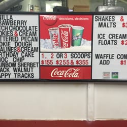 Burger Barn - Ice cream menu