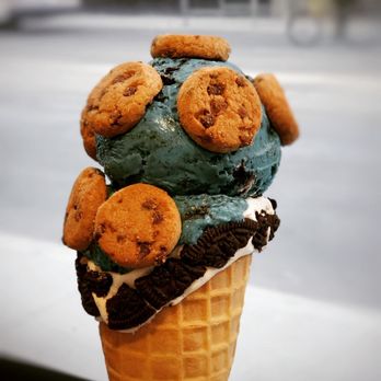 Fugo Desserts - $8.65 - Cookie Monster: 2 Scoops Cookie Monster, Mini Chips Ahoy, Oreo Cone - Desserts Near Me - Toronto, Ontario Fugo Desserts - $8.65 - Cookie Monster: 2 Scoops Cookie Monster, Mini Chips Ahoy, Oreo Cone - Desserts Near Me - Toronto, Ontario