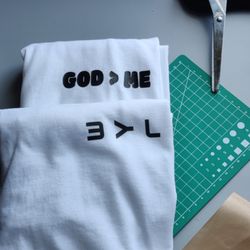 Die-cut Visions - T-shirts custom made with positive left chest messages.