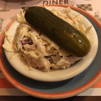 Port Washington Diner - Side pickle and coleslaw - Diners Near Me - Port Washington, New York