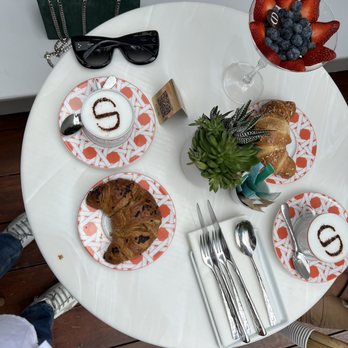 Dior Cafe - Chocolate croissant, almond croissant, berries plate, latte and cappuccino - Coffee & Tea Near Me - Miami, Florida Dior Cafe - Chocolate croissant, almond croissant, berries plate, latte and cappuccino - Coffee & Tea Near Me - Miami, Florida
