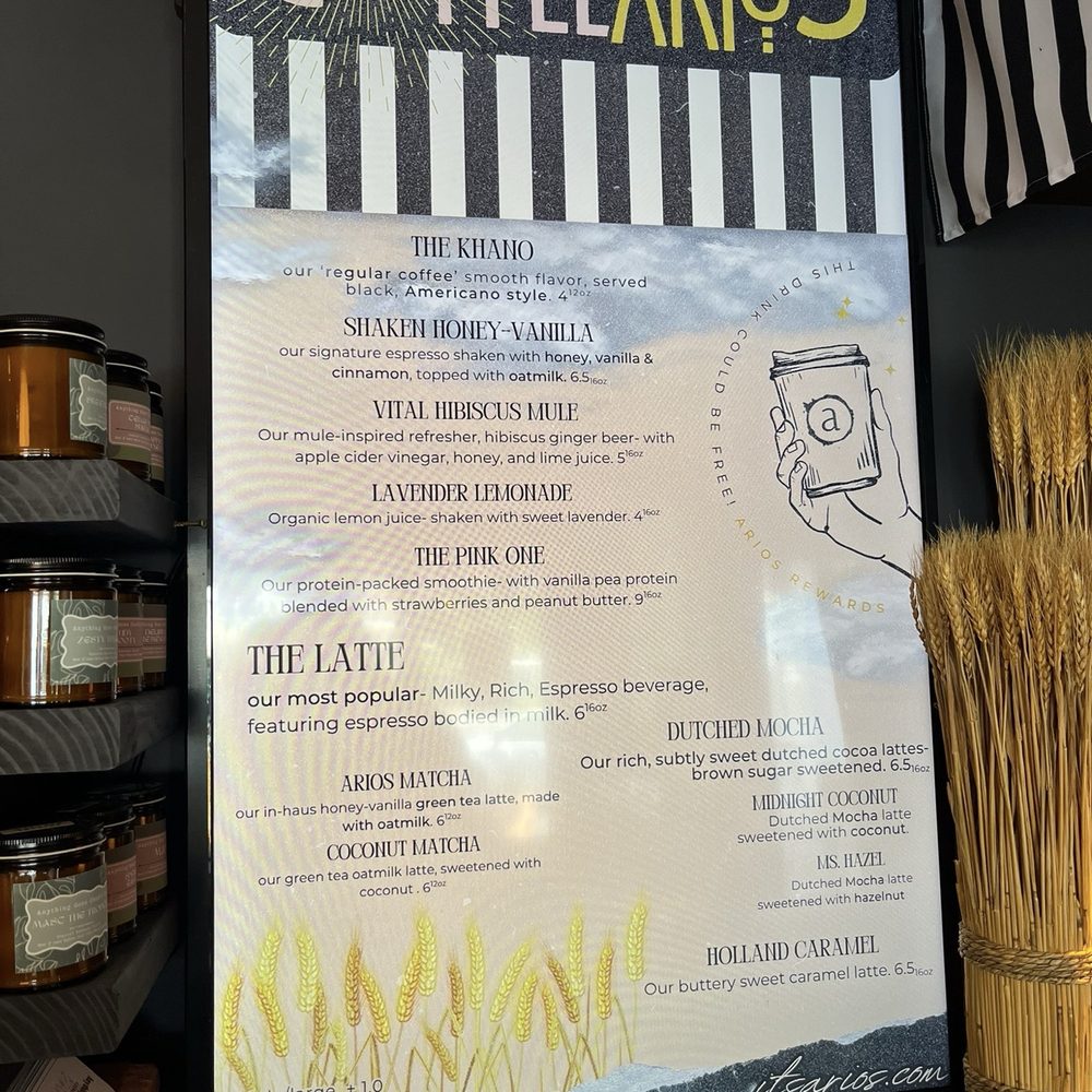 Arios Coffeehaus - Menu - Coffee & Tea Near Me - Port Ewen , New York Arios Coffeehaus - Menu - Coffee & Tea Near Me - Port Ewen , New York
