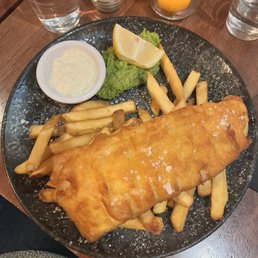Fish and chips and mushy pees