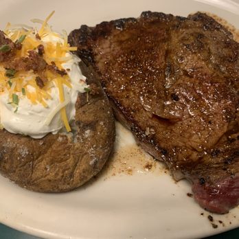 Austin's Cattle - Rib eye steak with baked potato - New American Near Me - Valdosta, Georgia