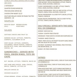 Uncle Paul and Missys Country Kitchen - The menu