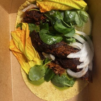 Oxomoco - Lamb Barbacoa Tacos Squash blossom, watercress and salsa pipicha - Mexican Near Me - Brooklyn, New York Oxomoco - Lamb Barbacoa Tacos Squash blossom, watercress and salsa pipicha - Mexican Near Me - Brooklyn, New York