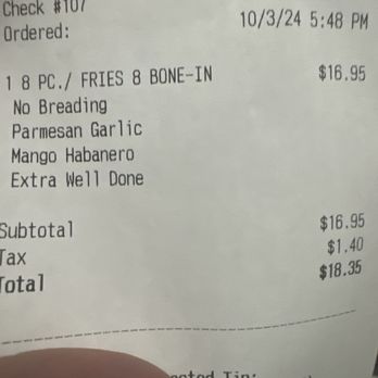 The Wing Boss - It even says it in the receipt but nothing crispy about these wings - Chicken Wings Near Me - Houston, Texas The Wing Boss - It even says it in the receipt but nothing crispy about these wings - Chicken Wings Near Me - Houston, Texas