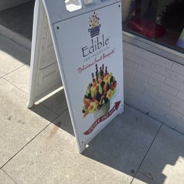 a sign for edible selections