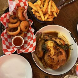 The Chicken Bar - Whole rotisserie chicken, fries, onion rings