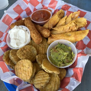 Tavern on the Lake - Appetizers, Appetizer Menu: (pick 3) fried pickles, chicken flautas, & provolone sticks. - Pubs Near Me - Weatherford, Texas Tavern on the Lake - Appetizers, Appetizer Menu: (pick 3) fried pickles, chicken flautas, & provolone sticks. - Pubs Near Me - Weatherford, Texas