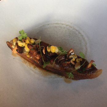 Persimmon - Duck with corn and tiny mushrooms - our third course. - New American Near Me - Providence, Rhode Island Persimmon - Duck with corn and tiny mushrooms - our third course. - New American Near Me - Providence, Rhode Island