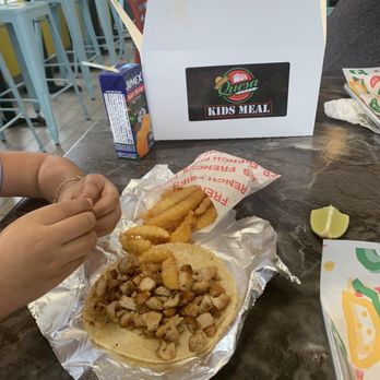 Quesa Loco - Kids meal chicken taco with French fries - New Mexican Cuisine Near Me - Apopka, Florida
