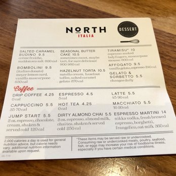 North Italia - Dessert Menu - Italian Near Me - McLean, Virginia