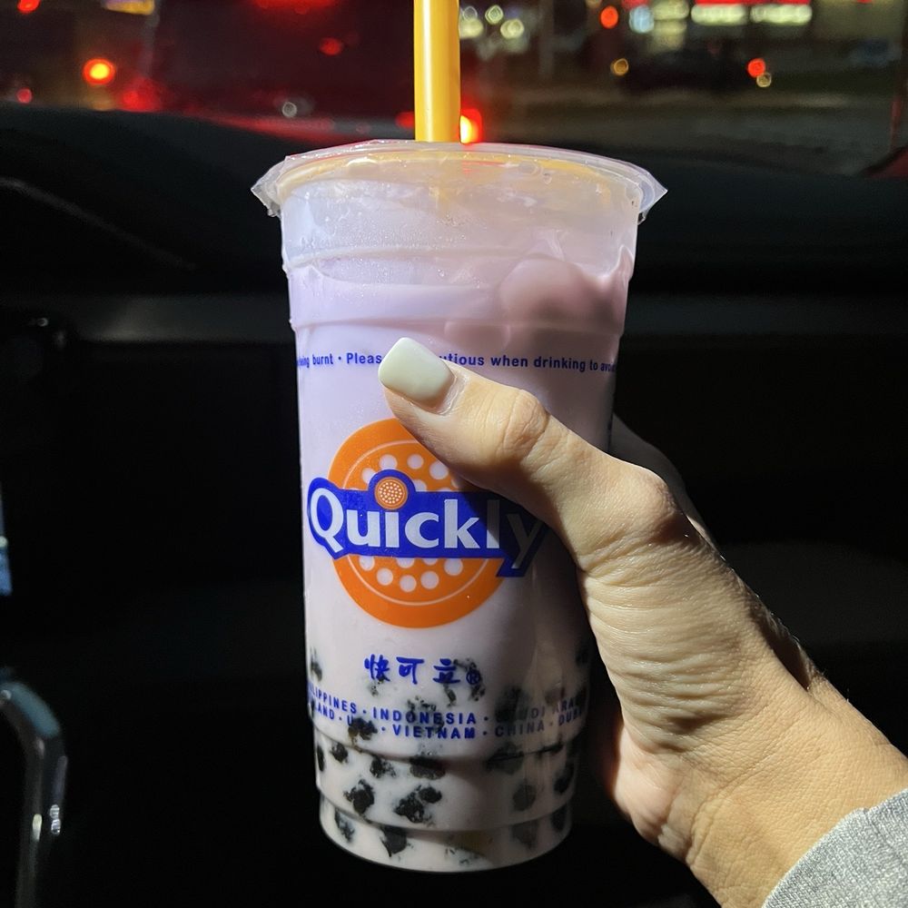 Quickly Asian Fusion Cafe - Large Taro Milk Tea - Taiwanese Near Me - D'Iberville, Mississippi Quickly Asian Fusion Cafe - Large Taro Milk Tea - Taiwanese Near Me - D'Iberville, Mississippi